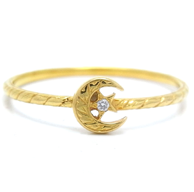 ペティート クレセント ムーン リング