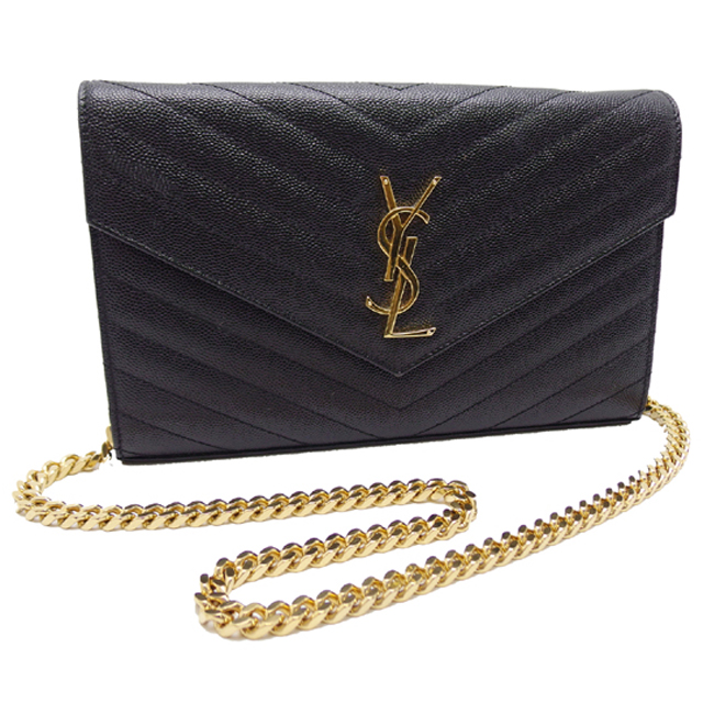 イヴ・サンローラン サッチェル モノグラム チェーン ウォレット